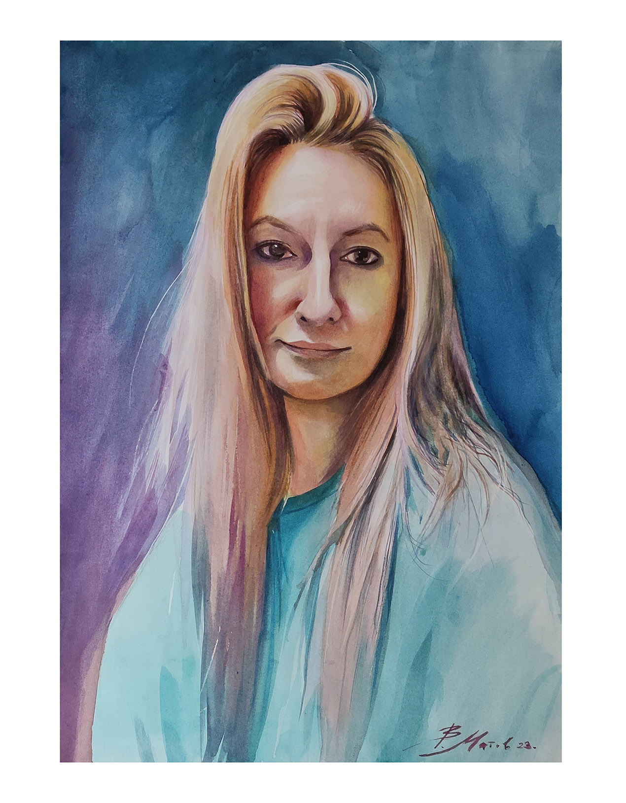 Watercolor portrait-33x47cm
